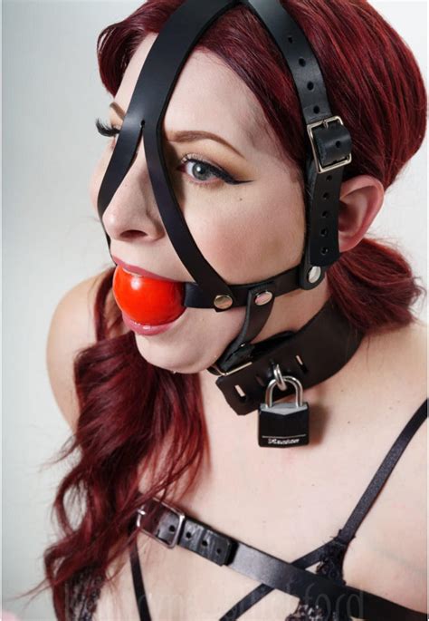 Leather Harness Gag Genuine Leather And Silicone Ball Chin Etsy