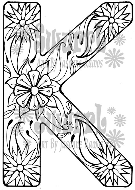 Letter K Coloring Pages Adult Coloring Pages Alphabet Coloring Pages