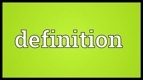 Definition Meaning Youtube