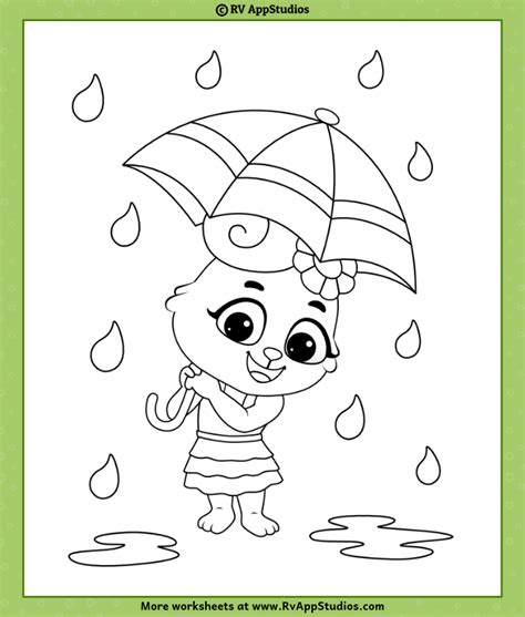 Rain Coloring Pages For Kids Free Printables