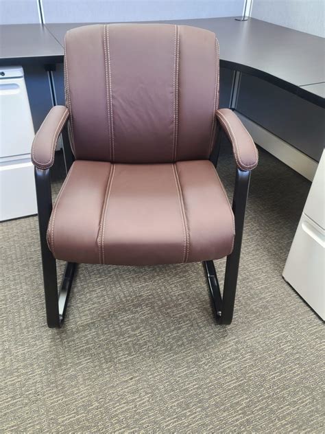 Used Brown Leather Guest Chairs Scaled 
