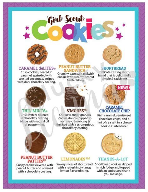 Abc Girl Scout Cookie Menu All 10 Cookies Editable Prices Etsy Girl