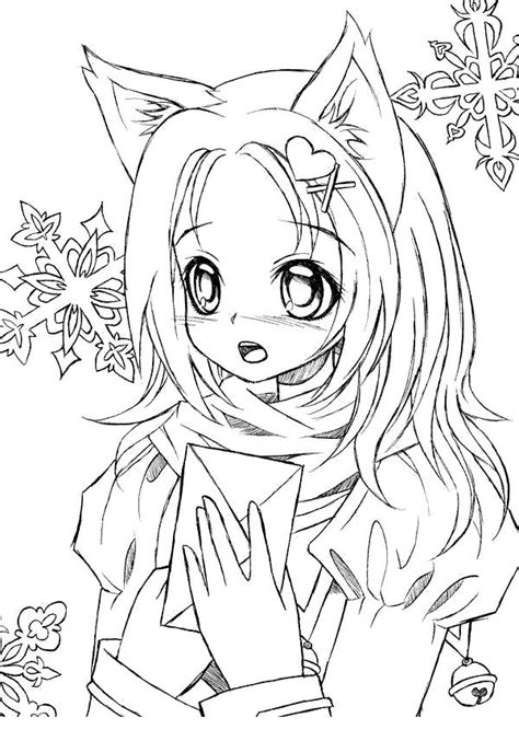 Fox Anime Coloring Pages For Kids Kids Page Kids Anime Fox Girl