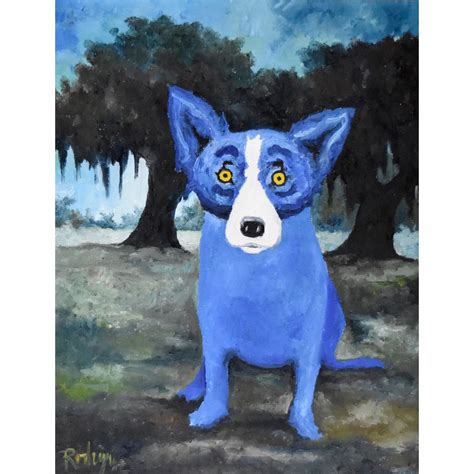 George Rodrigue Blue Dog Original Untitled Mm I Silkscreen And Oil