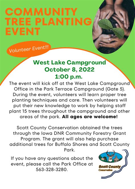 Community Tree Planting Event Scott County Iowa