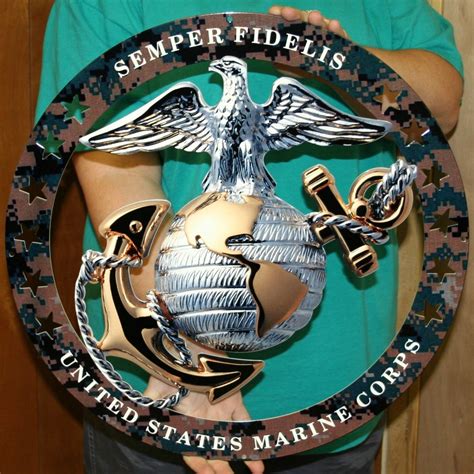 柔らかい Usmc Marines Marine Corps Badge Emblem 24 Metal Wall Art
