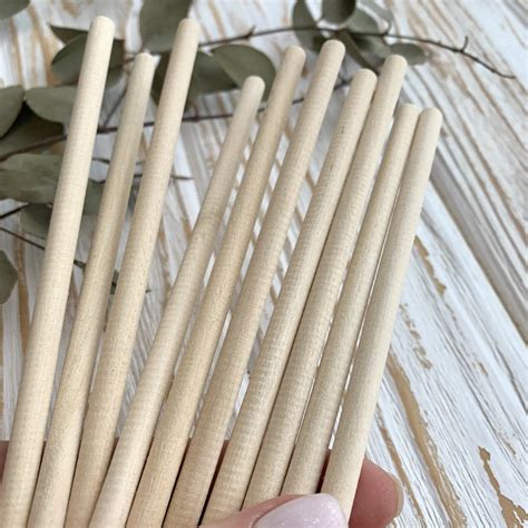 Dowel Rods Wooden Sticks 15mm Wooden Dowels Natural Round Etsy