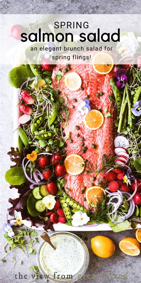 Easy to make in less than 15 minutes, perfectly cooked, and easy to season with lemon, herbs. Spring Salmon Salad Platter for Easter, Passover, Mother's ...