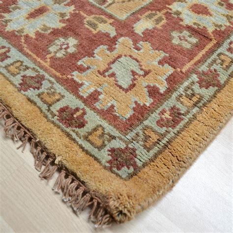 Taj Indian Agra Rugs Hand Knotted Pure Wool In Gold Rust Buy Online