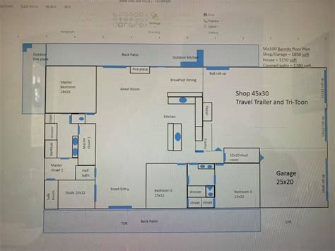 Measuring 50x100 This Barndominium Floor Plan With Shop Is Perfect For