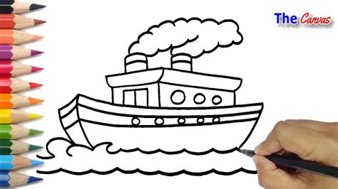 How To Draw A Ship Step By Step For Beginners Easy Ship Drawing For