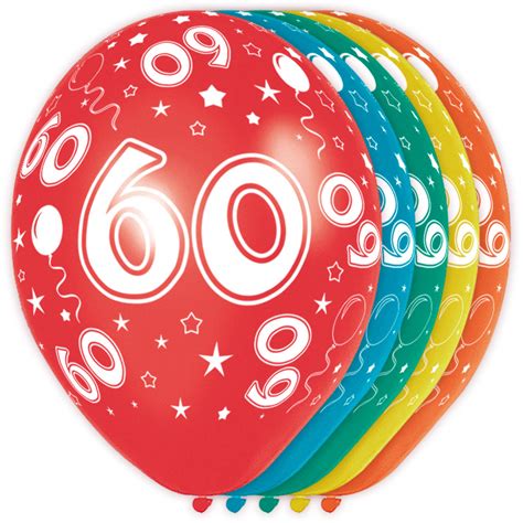 60th Birthday Balloons 5 Pieces