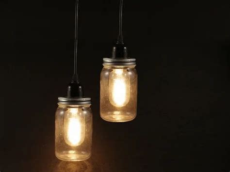 Glass Led And Fluorescent Mason Jar Pendant Light 5 W 7 W 10 W 12 W