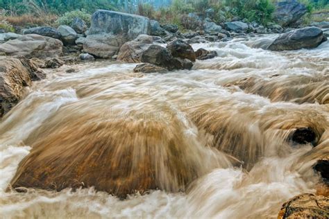 River Water Flowing Through Rocks At Dawn Stock Photo Image Of