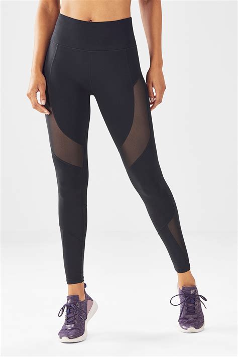 High Waisted Mesh Powerhold Legging In Black Get Great Deals At Fabletics