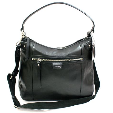 Coach Daisy Leather Convertible Hobo Shoulder Bag Black 23937 Coach