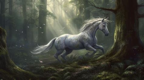 Premium Ai Image Mythical And Magical Unicorn Ai Generated