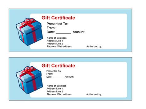 Gift Certificate Word Template