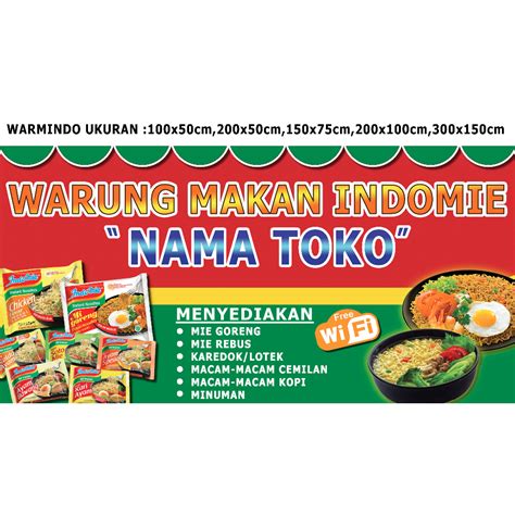 Jual Cetak Spanduk Banner Baner Warung Toko Custom Warkop Iindomie Bki