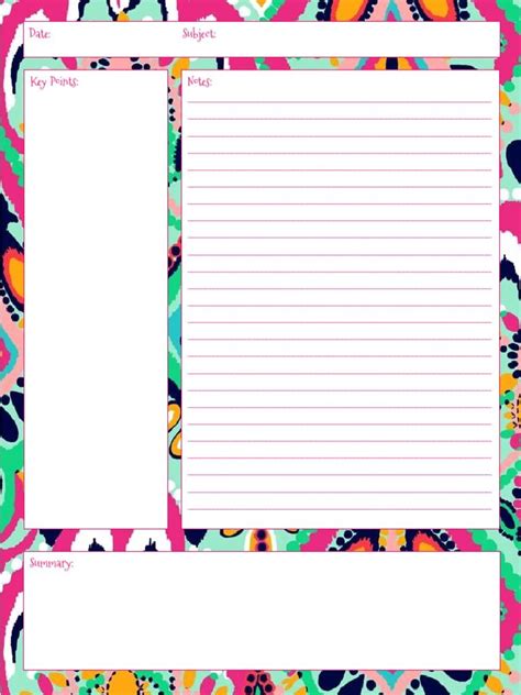 Printable Notes Page