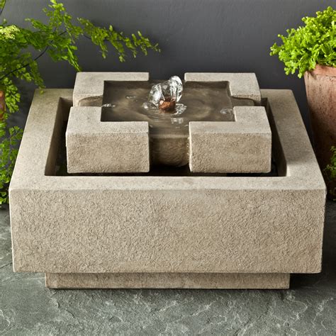 Available in red, beige, pink, brown, mint, white, grey, etc colors of sandstone and white, pink. Campania Cast Stone Escala Garden Terrace Outdoor Fountain ...