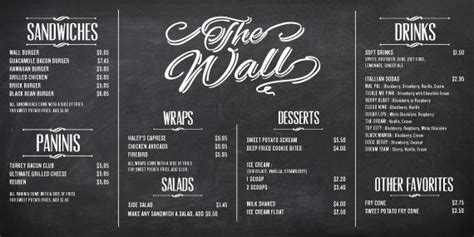 The Wall Menu Board Restaurant Cafe Menu Design Cafe Menu Boards