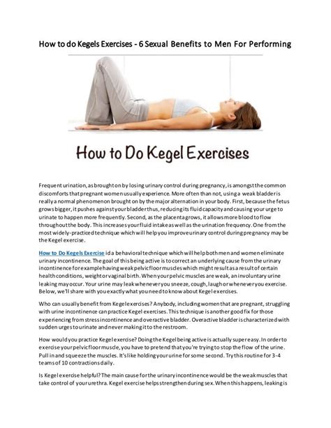 How To Do Kegels Exercises 6 Sexual Benefits To Men For Performing
