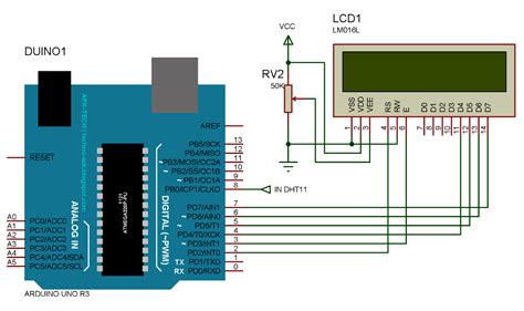 Circuit Design Arduino Uno Dengan Sensor Suhu Dan Lcd