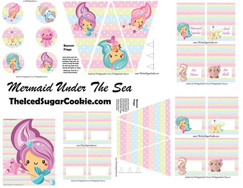 Mermaid Birthday Party Printables Digital Download — The Iced Sugar