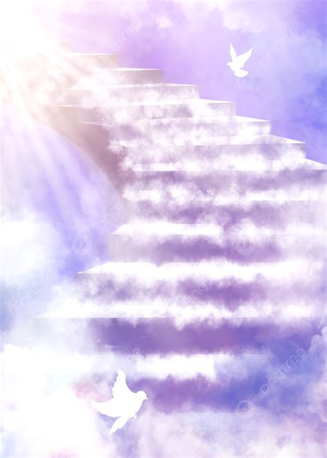 Stairway To Heaven Peace Dove Clouds Background Wallpaper Image For