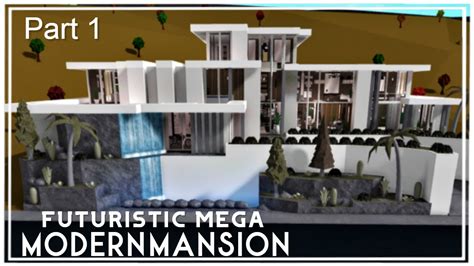 Futuristic Mega Modern Mansion No Large Plot Roblox Bloxburg Speedbuild Part 1 4