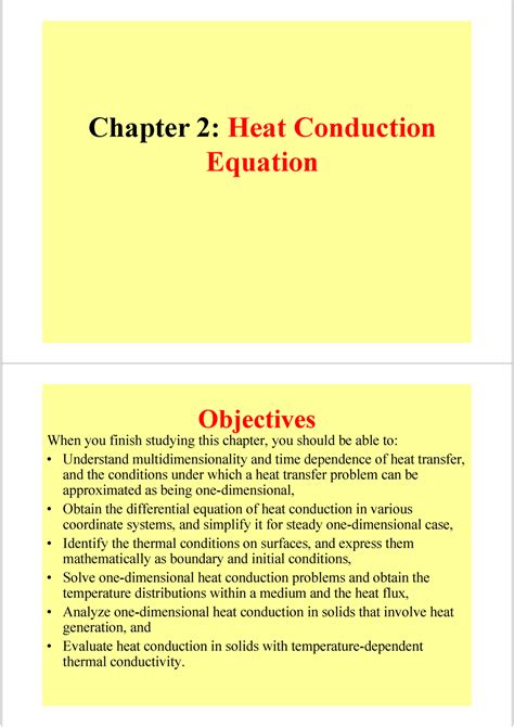 Chapter 02 Heat Summary Heat Transfer Chapter Heat Conduction