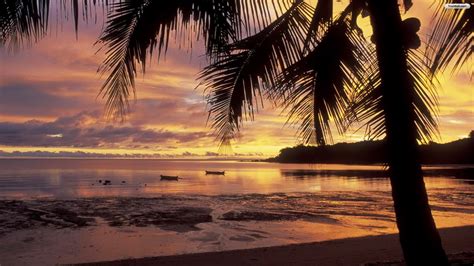 Free Sunset Tropical Island Wallpaper Wallpapersafari