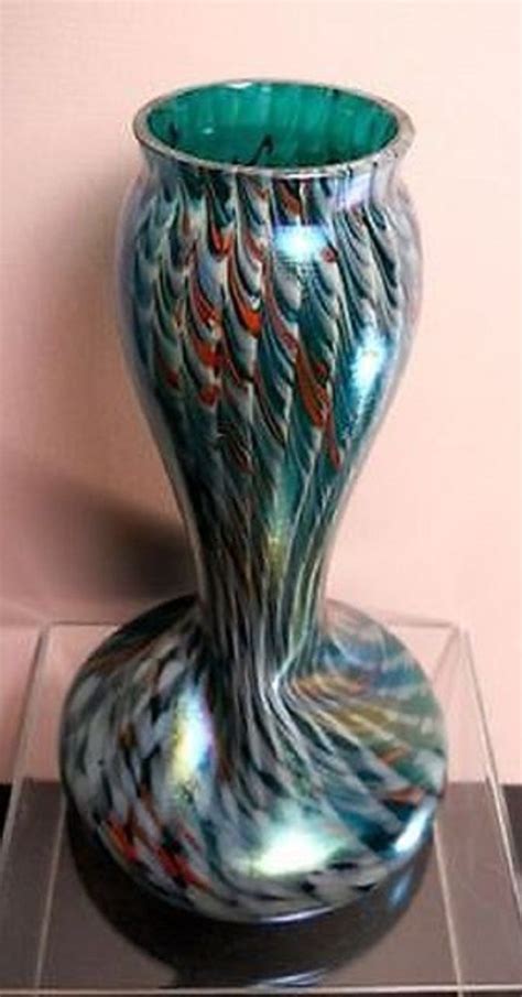 Bohemian Art Nouveau Iridescent Glass Vase Rindskopf Shape No Mark Bohemian Art Glass Art