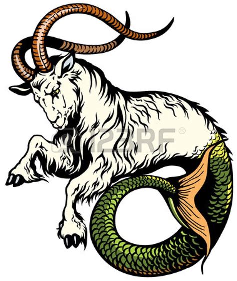 Capricorn Astrological Zodiac Sign Black And White Tattoo Image