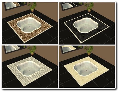 Mod The Sims Spiffy Spa Designable Sunken Hot Tub
