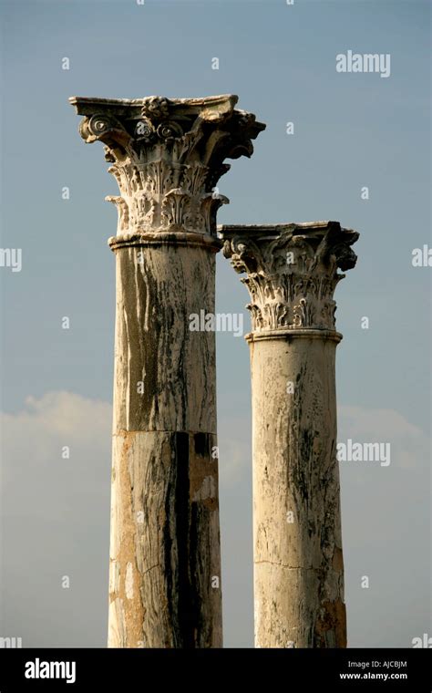 Two Ancient Roman Columns Rome Italy Stock Photo Alamy
