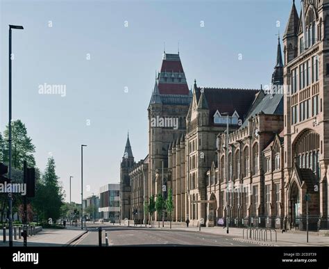 Deserted City Centre Streets In Manchester During Lockdown Period In