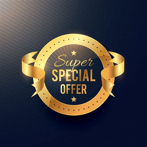 Special Offer Golden Label With Ribbon Download Free Vector Art