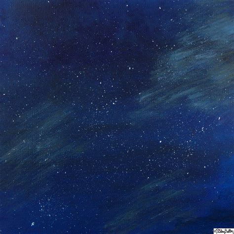 Day 22 Night Starry Night Sky Painted Canvas By Eliston Button On