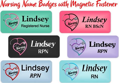 Nursing Name Badge Name Tag Magnetic Fastener Personalized Etsy