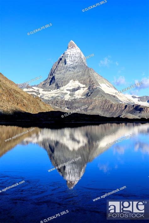 Matterhorn Reflected In Lake Stellisee At Dawn Zermatt Pennine Alps