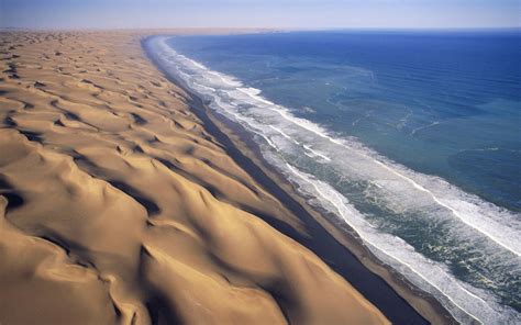 Water Landscapes Waves Sand Dunes Africa Namib Desert Wallpapers