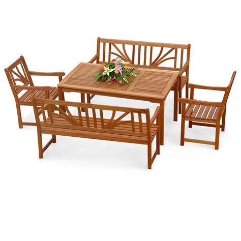 Empfohlen niedrigster preis höchster preis kundenbewertung neu eingetroffen bestseller. Gartenmöbel Set 5-tlg aus Holz, 2 Stühle + 2 Bänke + 1 ...