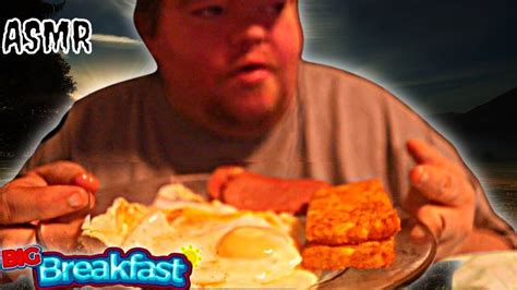 asmr big breakfast eggs spam hash browns so satisfying asmr mukbang youtube