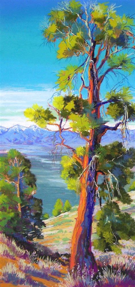 Bonita Paulis ~ Pinon Tree Painting Colorful Art Floral Painting