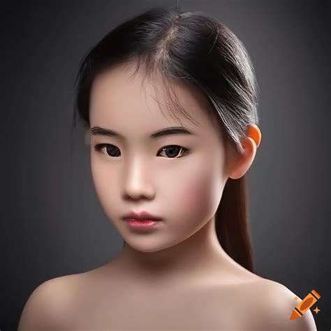 Beautiful Asian Looking Woman Portrait Real Life Super Detailed Enhanced Morphing Into American
