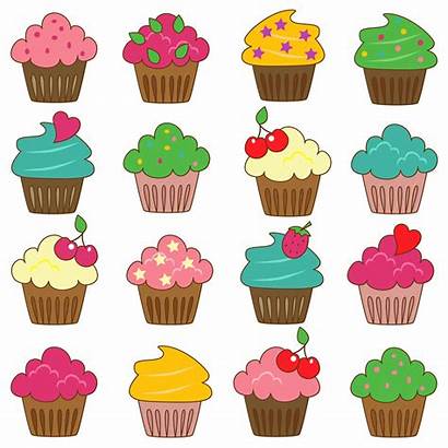 Clipart Cartoon Desserts Cliparts Cupcakes Clip Library