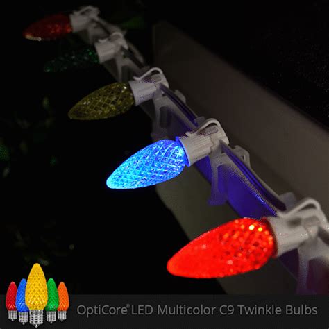 C9 Twinkle Multicolor Opticore Led Christmas Light Bulbs