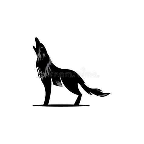 Wolf Roaring Logo Illustration Design Vector Stock Vector